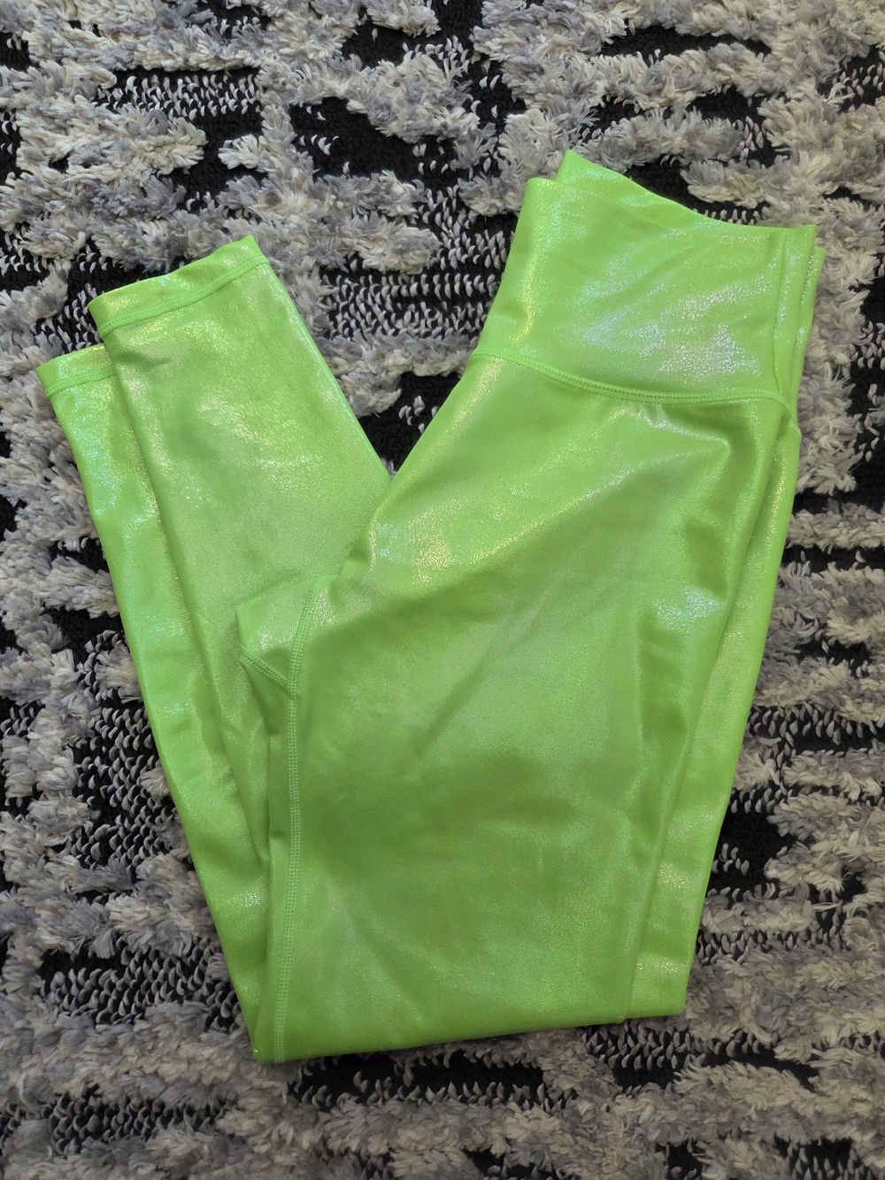Buff Bunny Neon Lime Shimmer Leggings. RARE.